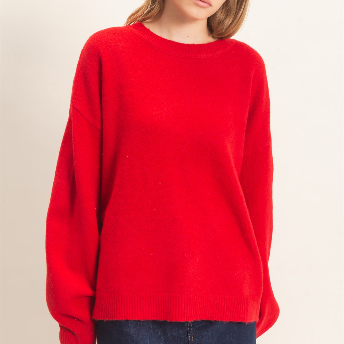 Wholesale Open Back Sweater With Organza Bows Sweaters HF26F149 RED HYFVE