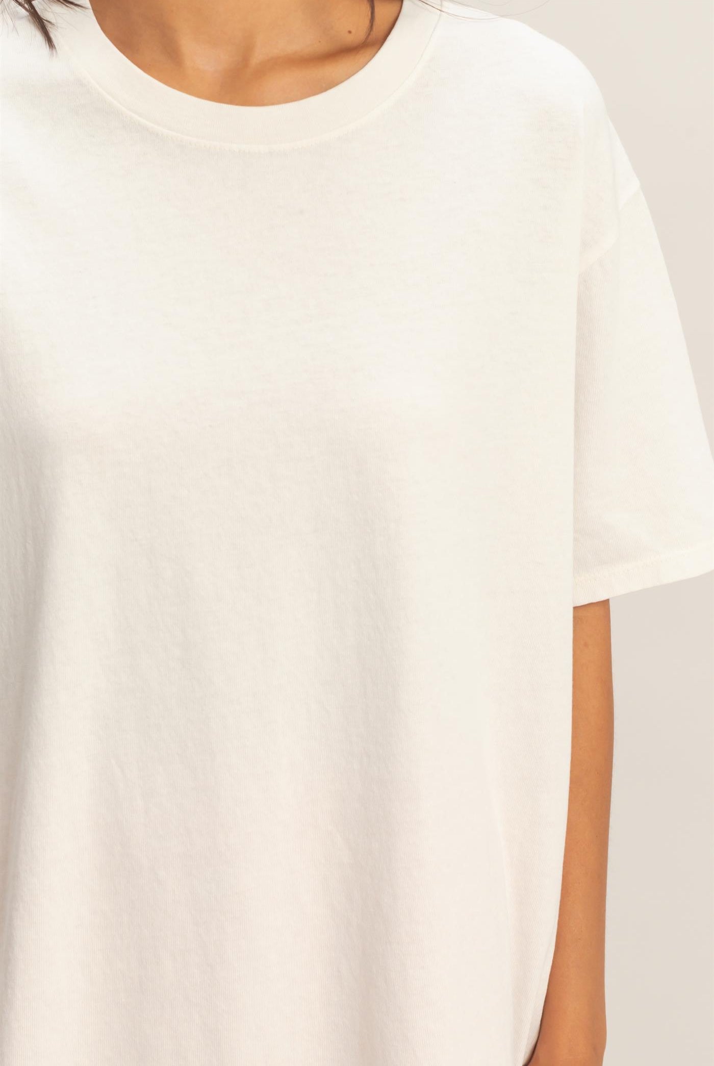 Wholesale Pigment Dyed Crew Neck T-Shirt T-Shirts DZ26A267 OFF WHITE DOUBLE ZERO