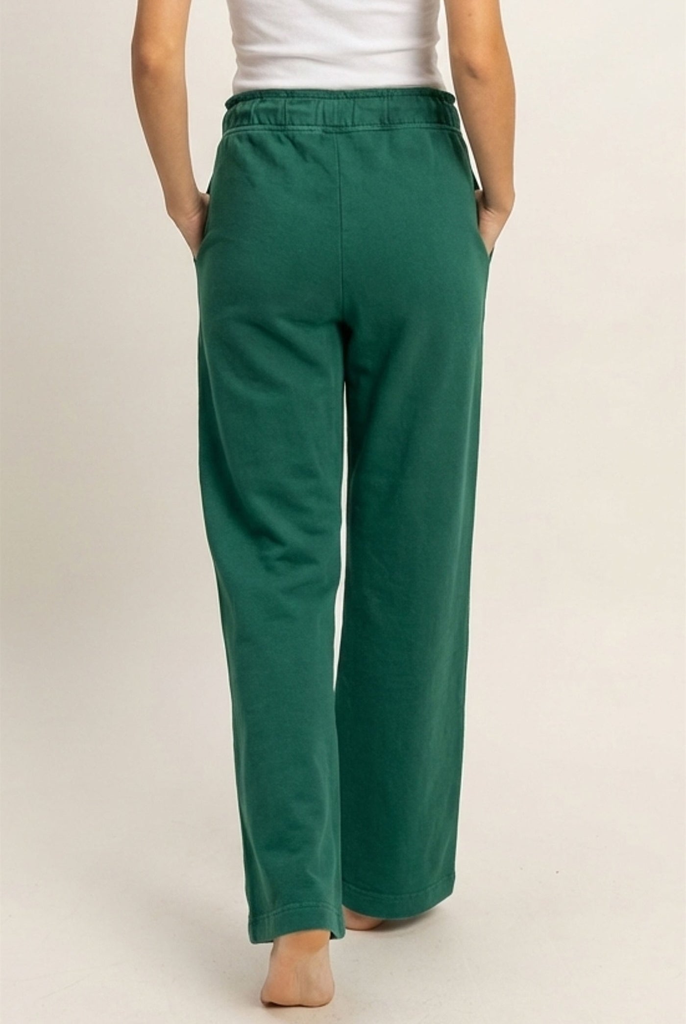 Wholesale High Waist Flare Pants Pants DZ24C346-D PINE GREEN DOUBLE ZERO