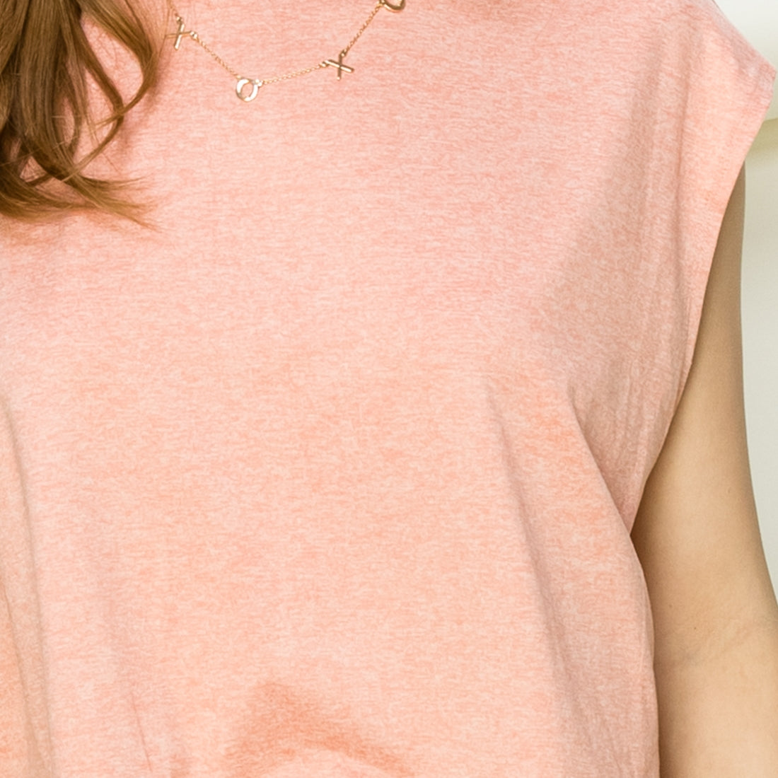 Wholesale Crew Neck Cropped Top Clothing Tops DZ22E688 TEAK ROSE DOUBLE ZERO