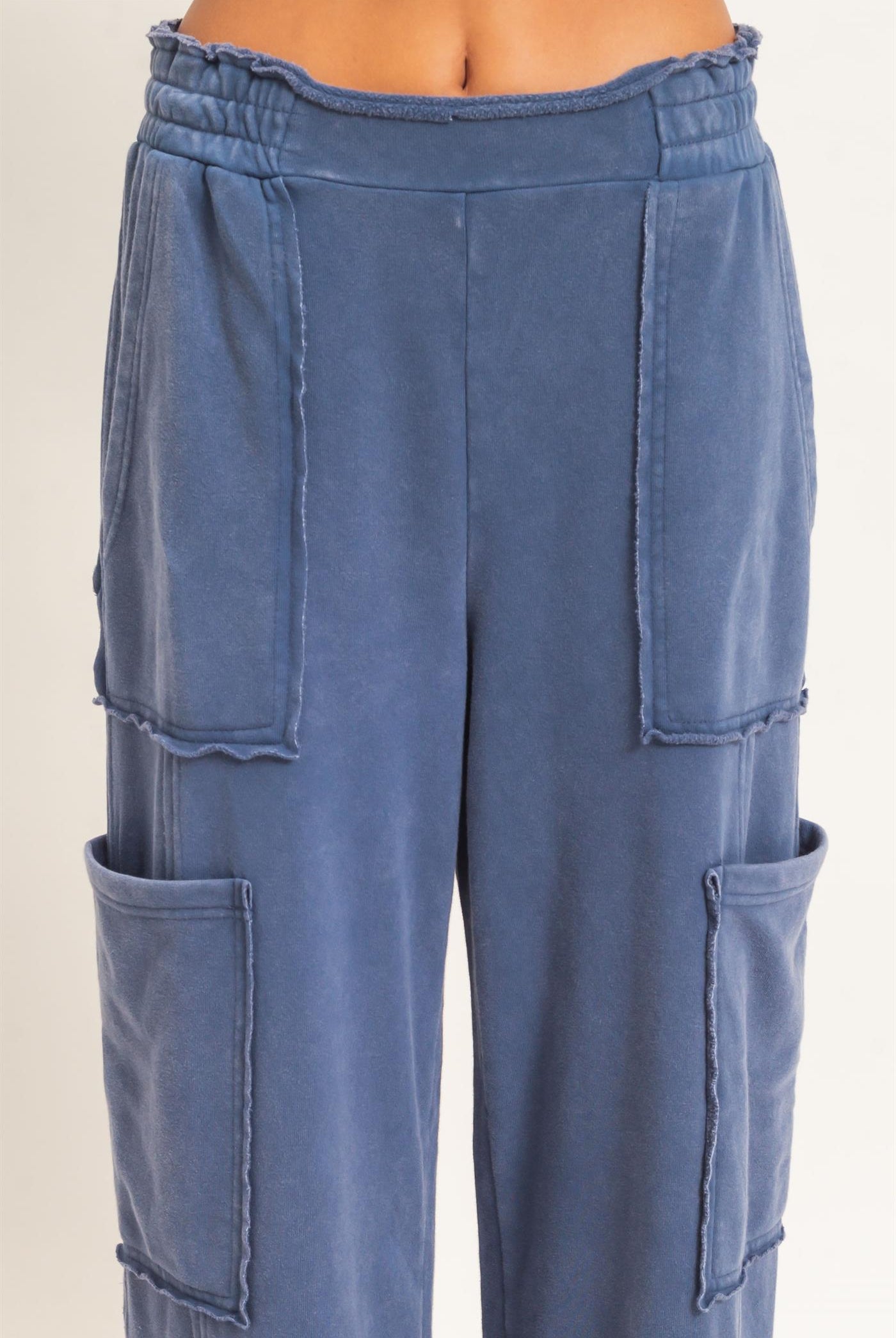 Wholesale Mineral Wash Cargo Pocket Pants Pants DZ26C963 NAVY DOUBLE ZERO