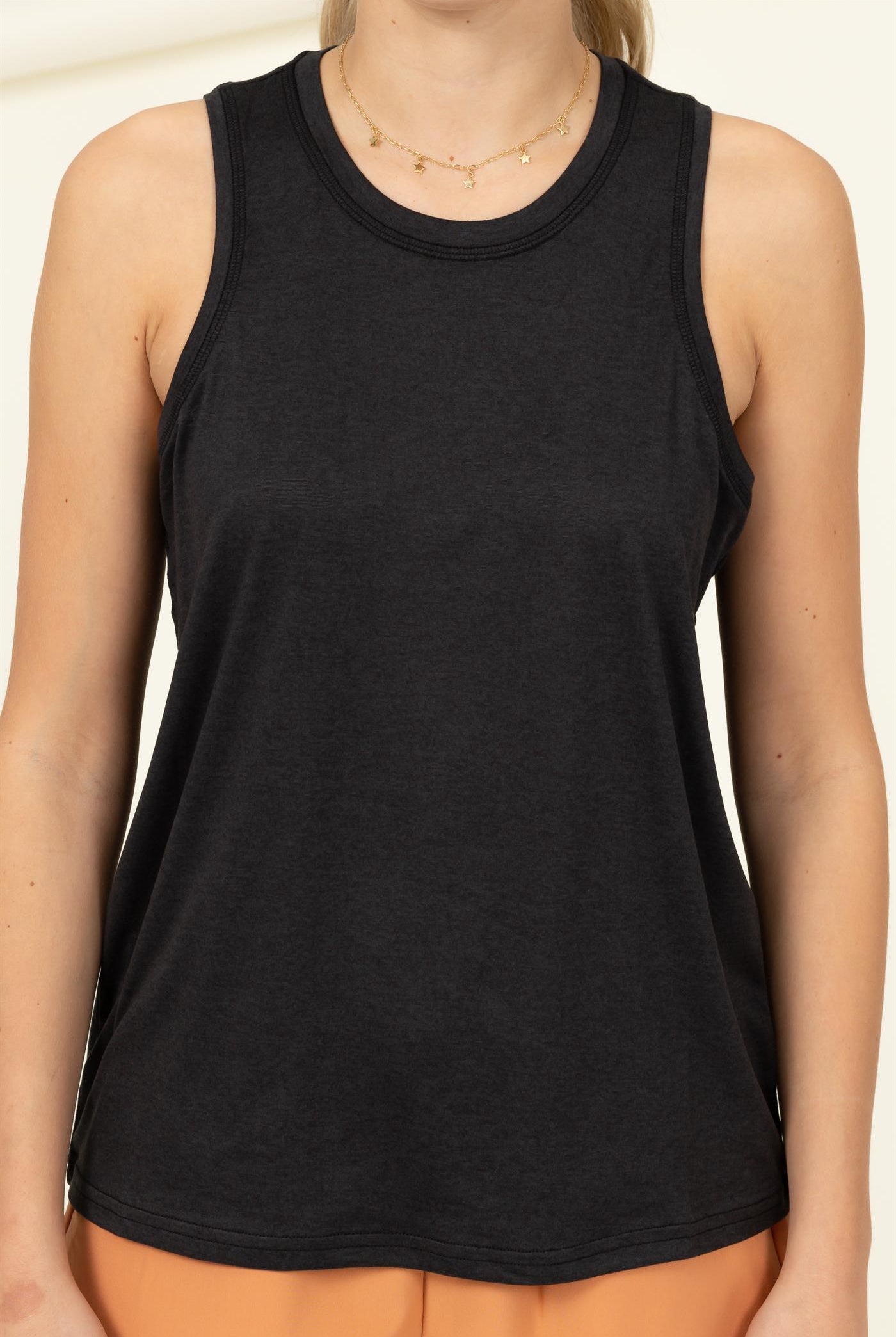 Wholesale Basic Sleeveless Top Clothing Tops DZ22E869 BLACK DOUBLE ZERO