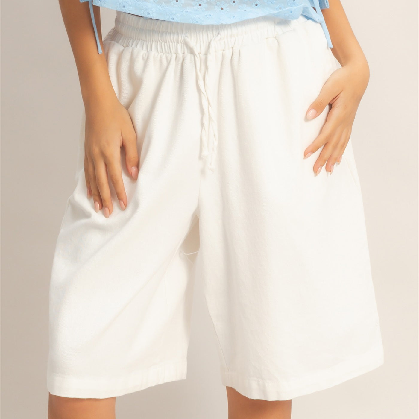 Wholesale Elastic Waistband Shorts Shorts HF26E445 OFF WHITE HYFVE