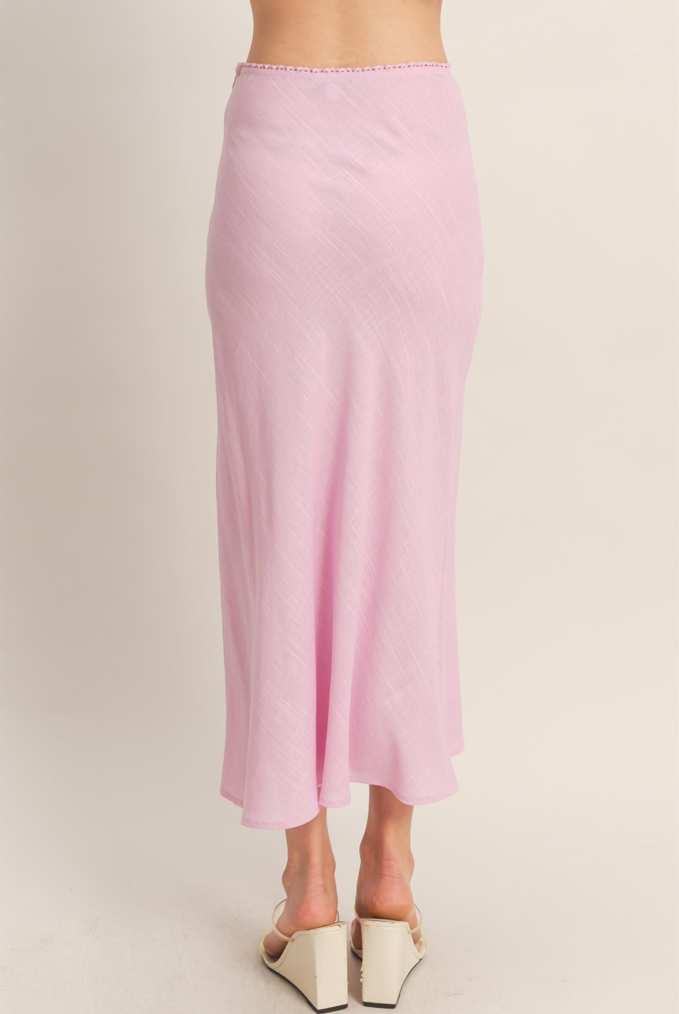 Wholesale Maxi Skirt With Elastic Waistband Skirts HF26A473-D PINK LAVENDER HYFVE