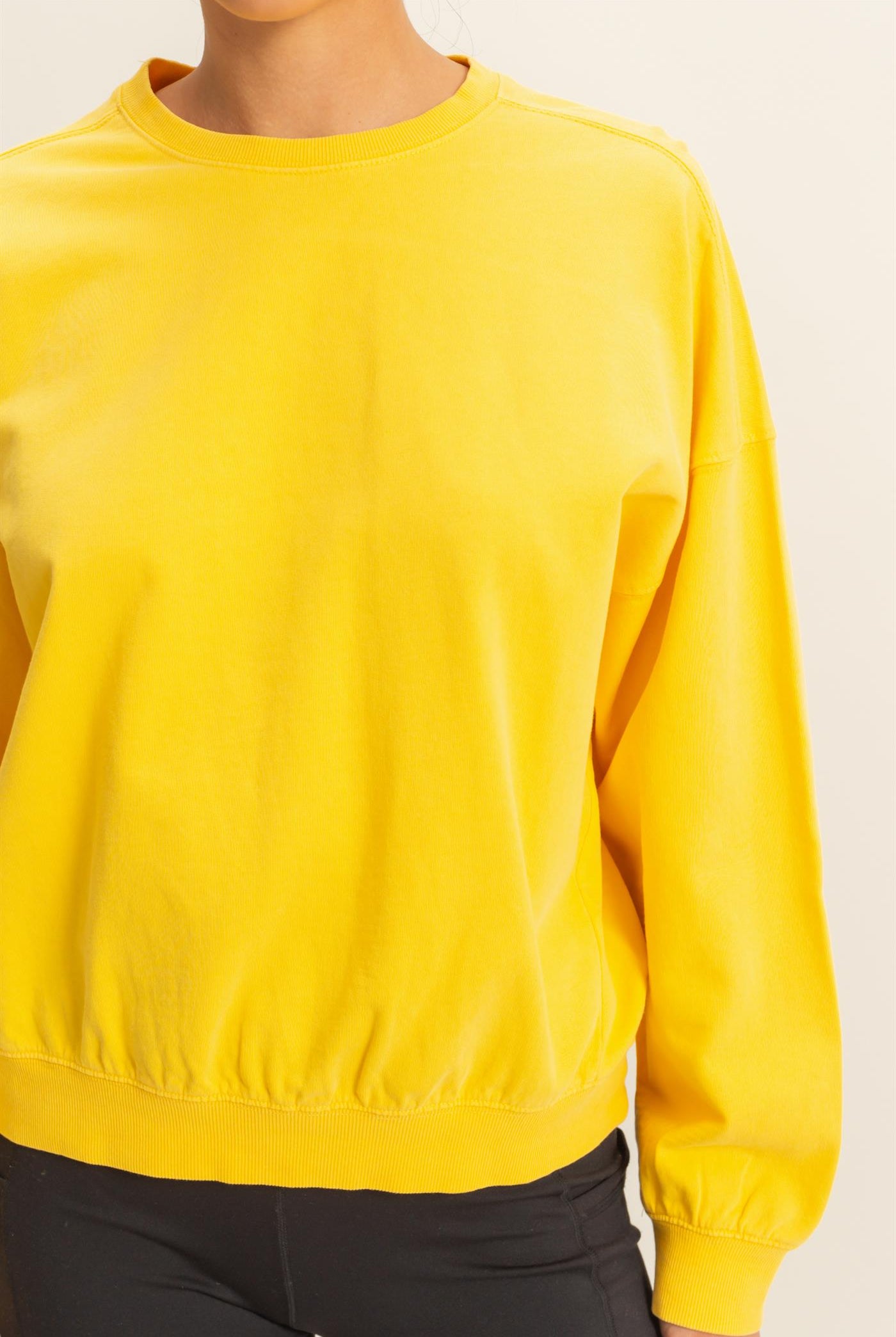Wholesale Warm Long Sleeve French Terry Sweatshirt Sweatshirts DZ25C733 SUNFLOWER HYFVE