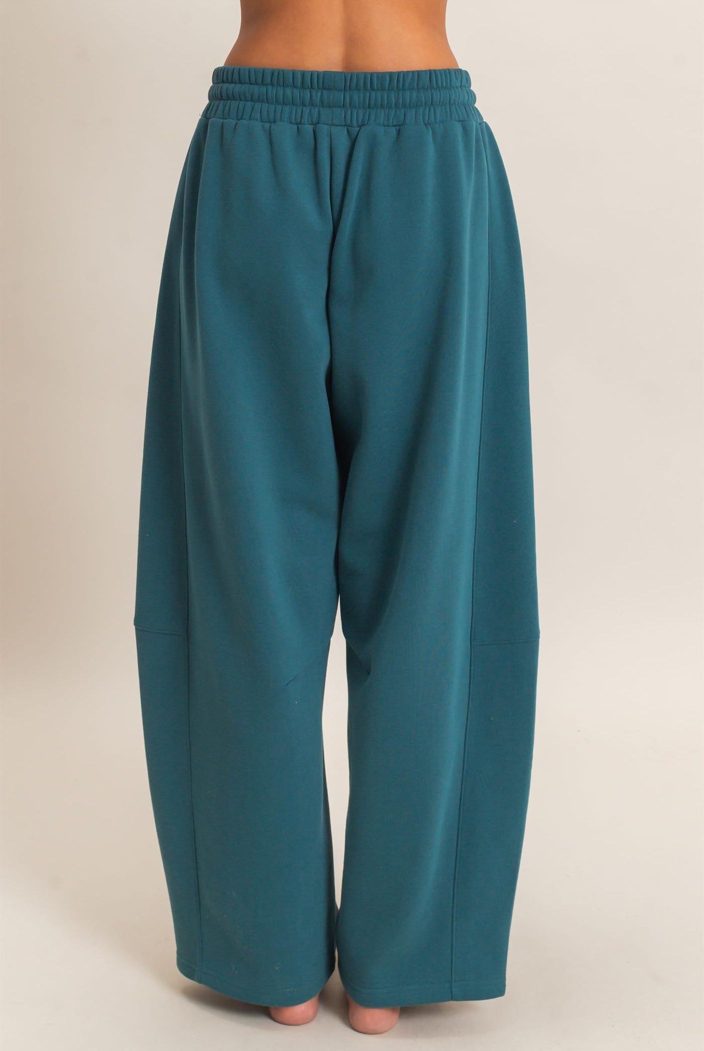 Wholesale Drawstring Waist Barrel Sweatpants Pants DZ26E290 DARK TEAL DOUBLE ZERO