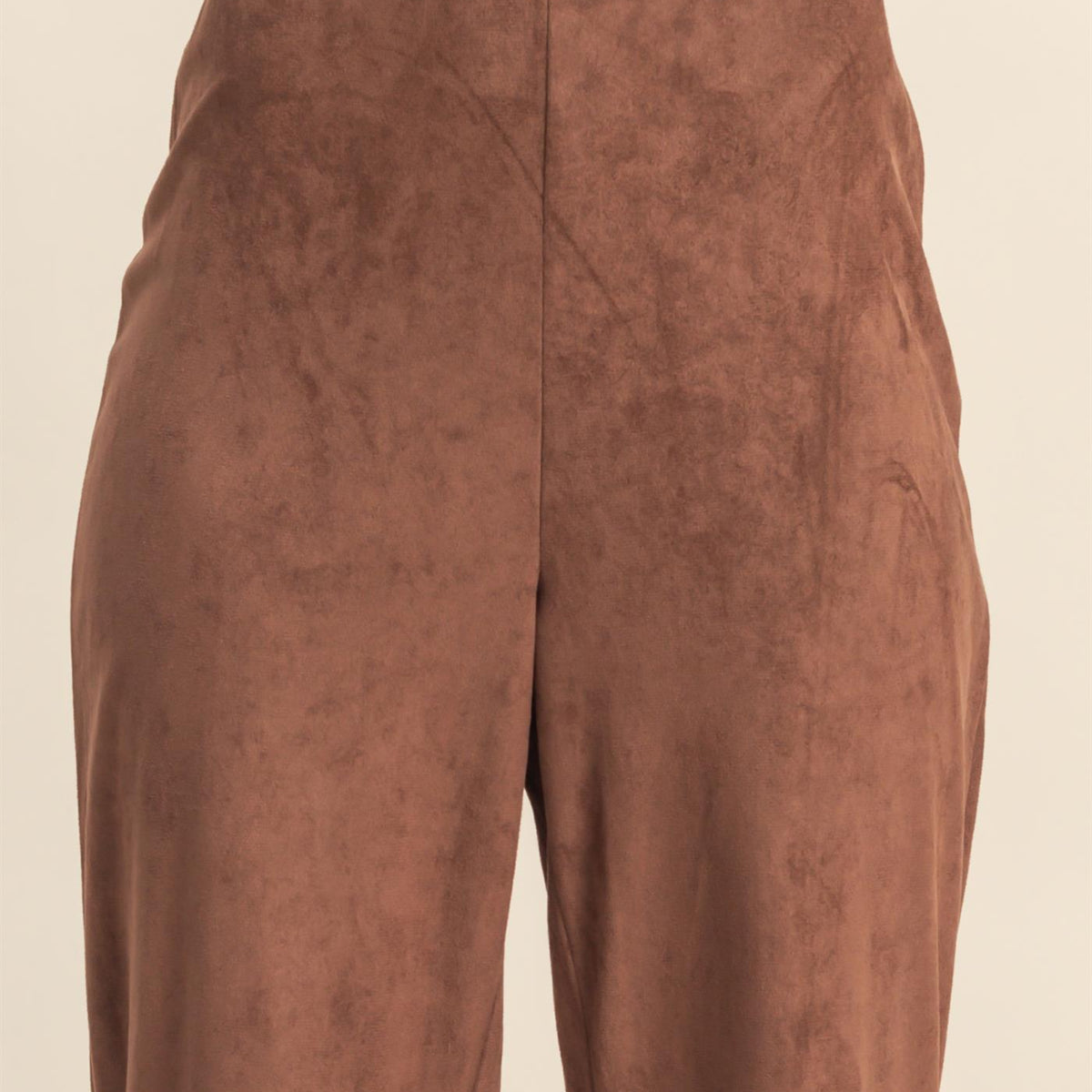 Wholesale Suede Wide-Leg Pants With Tailored Fit Pants HF26A592 CHESTNUT HYFVE