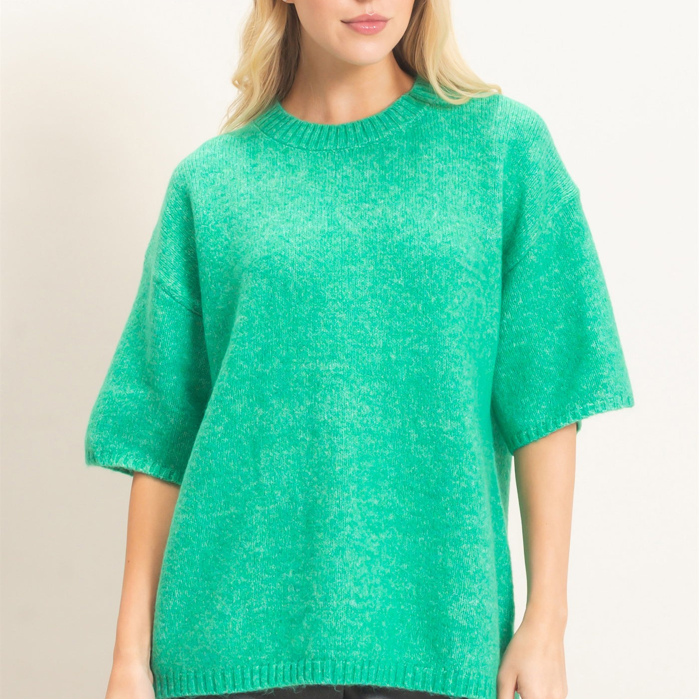 Wholesale Oversized Drop Shoulder Sweater Sweaters HF26E143 GREEN HYFVE