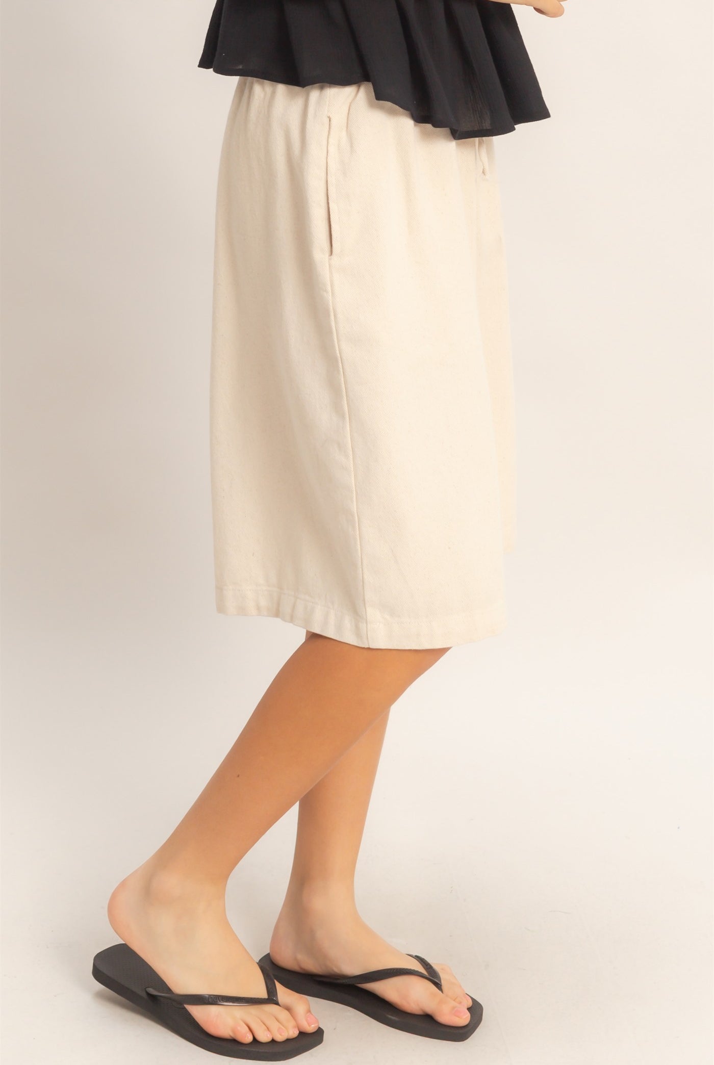 Wholesale Elastic Waistband Shorts Shorts HF26E445 OATMEAL HYFVE