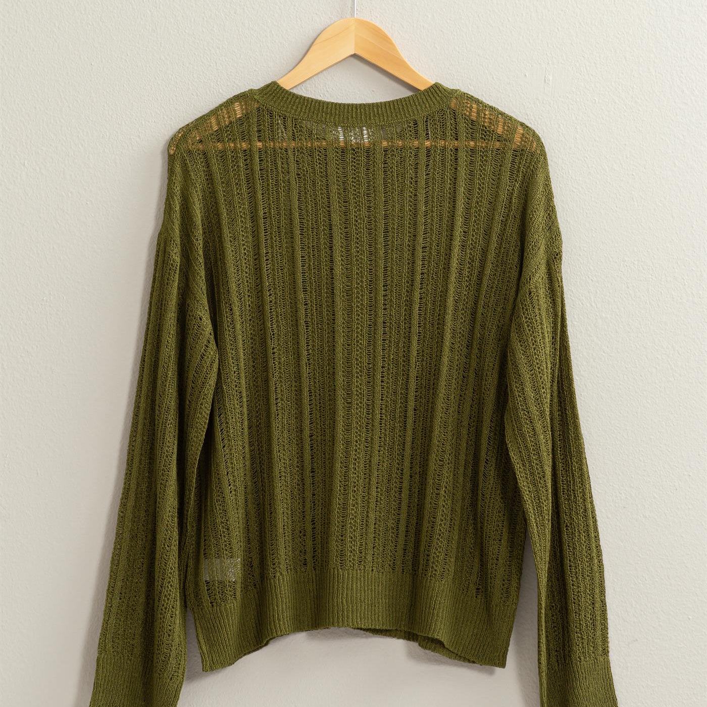 Wholesale Drop Shoulder Sweater Clothing Tops DZ24A477-D MOSS DOUBLE ZERO