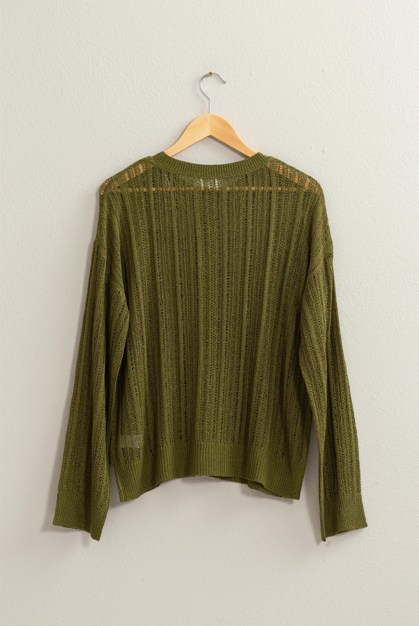 Wholesale Drop Shoulder Sweater Clothing Tops DZ24A477-D MOSS DOUBLE ZERO