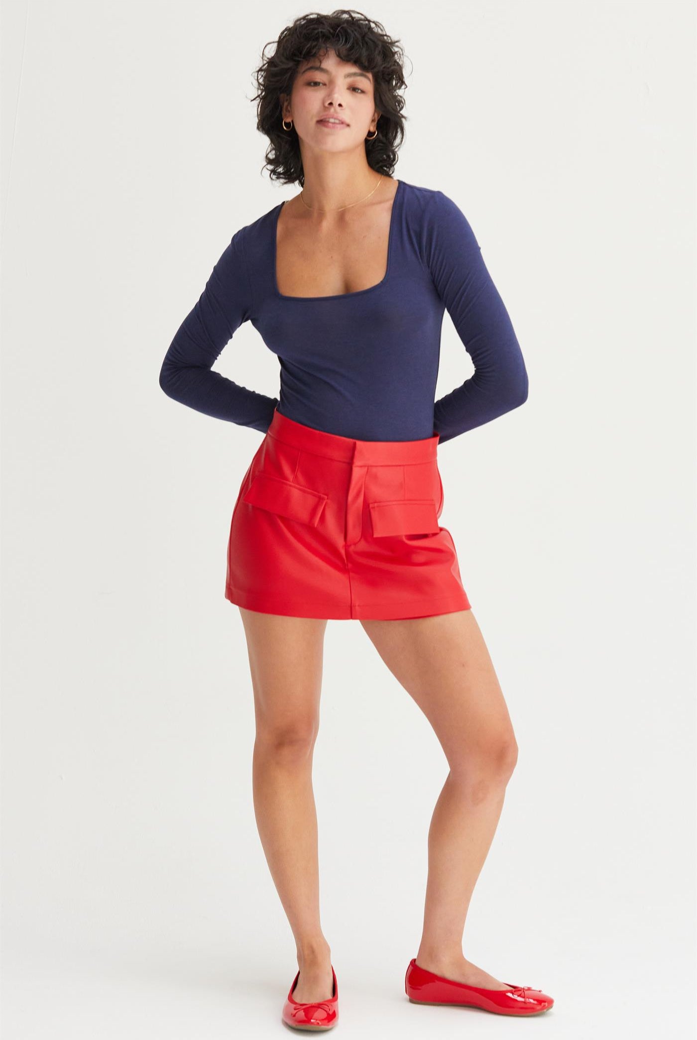 Wholesale Square Neck Long Sleeve Bodysuit Bodysuits DZ24E767 DARK NIGHT DOUBLE ZERO