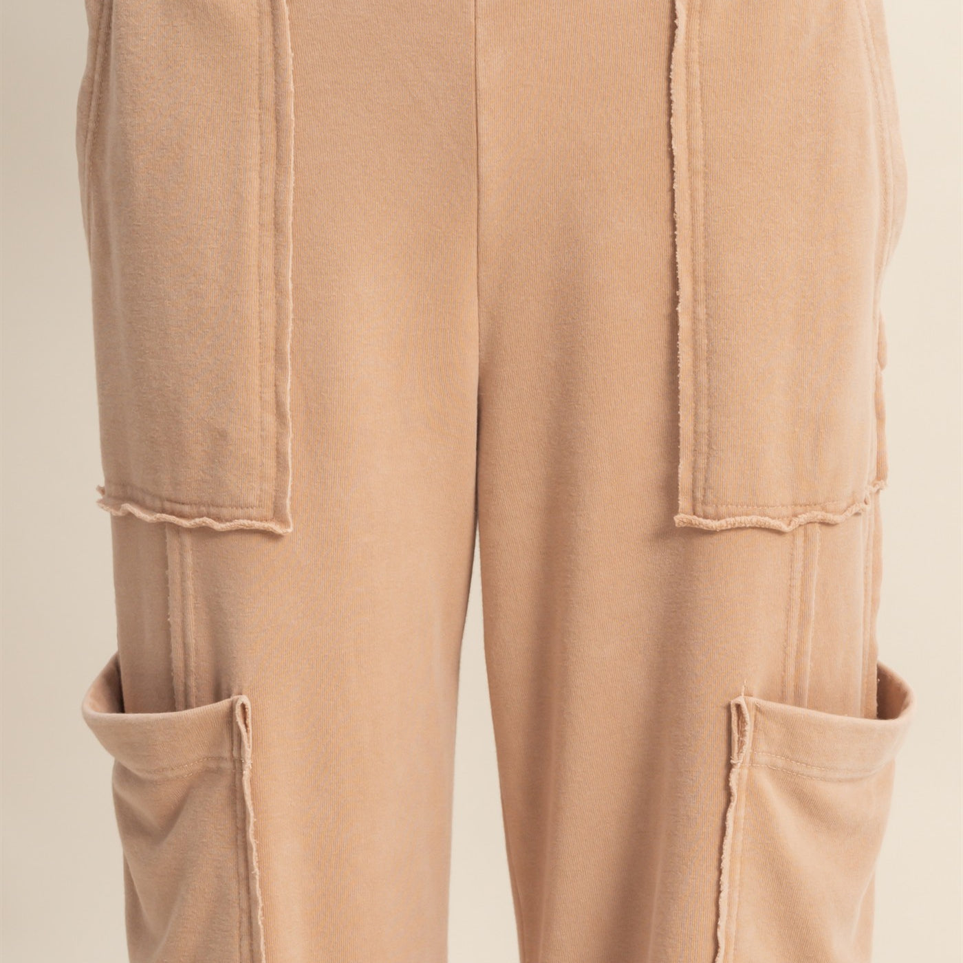 Wholesale Mineral Wash Oversized Utility Sweatpants Sweatpants DZ25C903 DARK TAUPE DOUBLE ZERO
