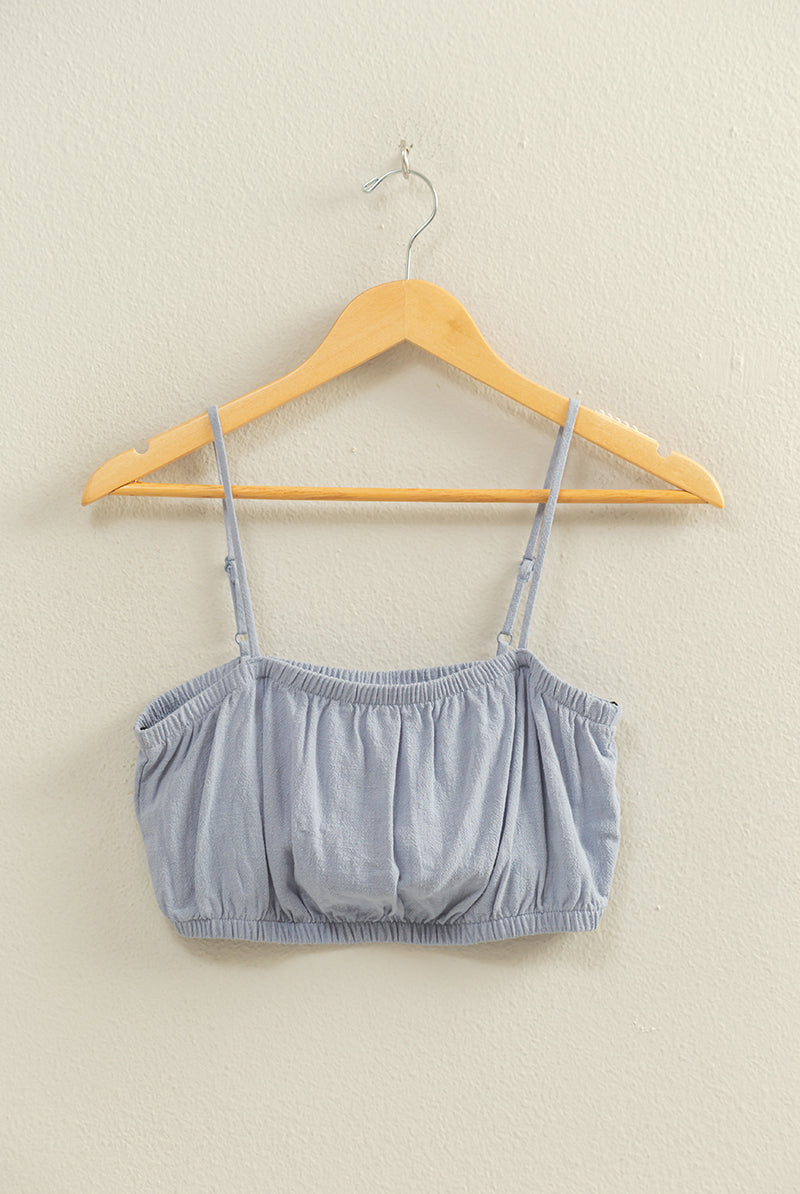 Wholesale Cami Bandeau Crop Top Clothing Tops DZ22C556 PALE INDIGO DOUBLE ZERO