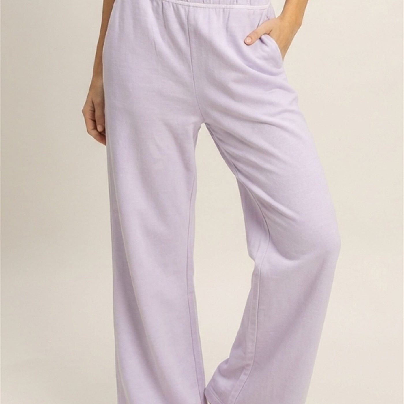 Wholesale High Waist Flare Pants Pants DZ24C346-D LAVENDER DOUBLE ZERO