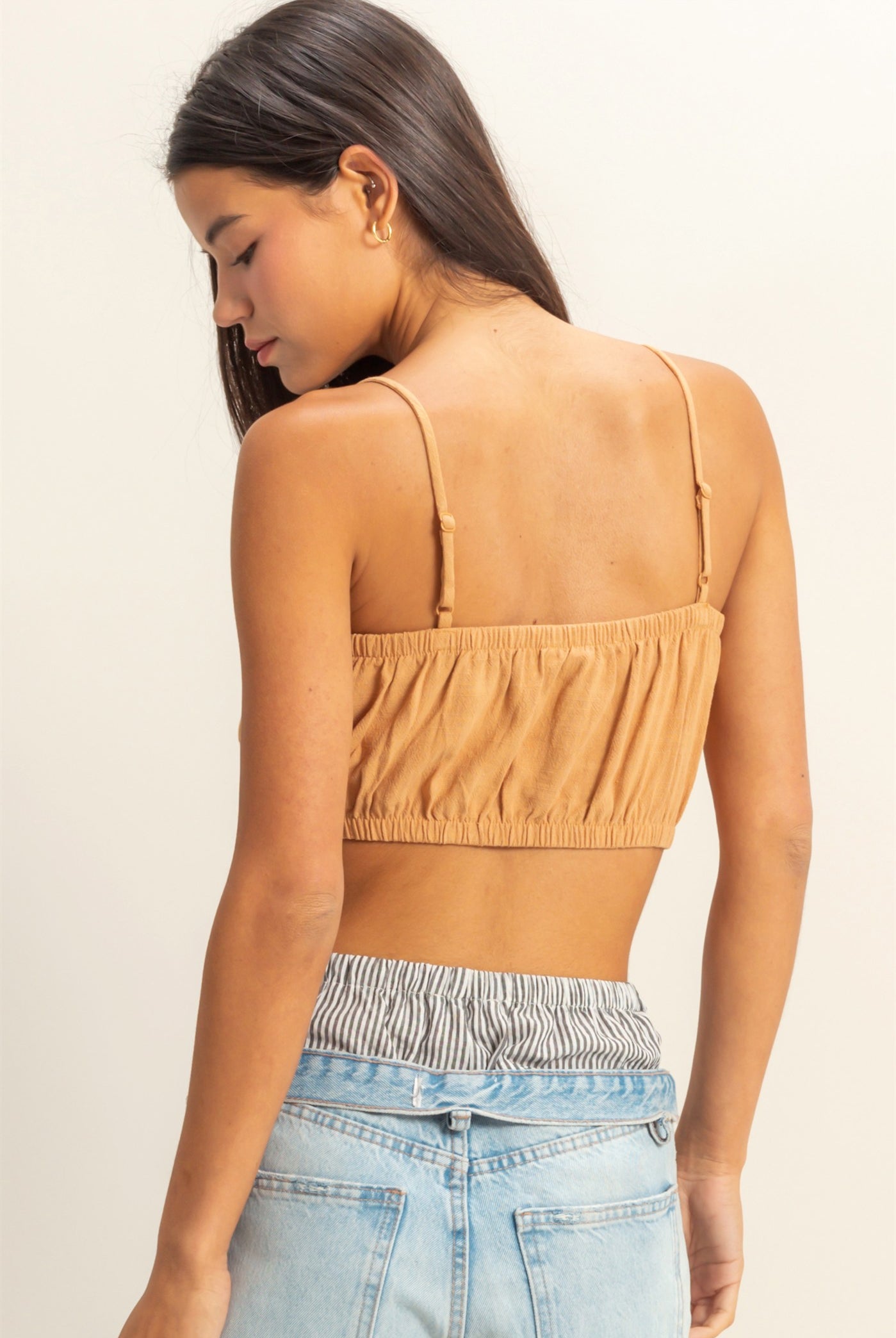 Wholesale Cami Bandeau Crop Top Clothing Tops DZ22C556 PEANUT BUTTER DOUBLE ZERO