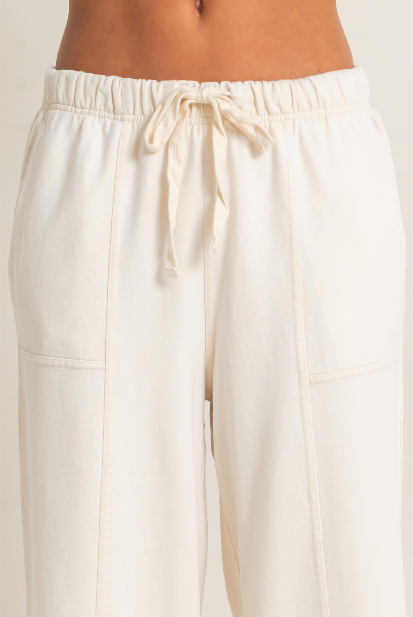 Wholesale Acid Wash Drawstring Waist Wide Leg Pants Pants DZ25A685 ALPACA DOUBLE ZERO
