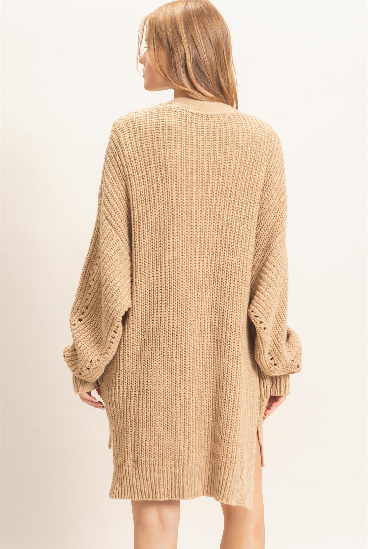 Wholesale Open-Front Cardigan Cardigans HF26C410 LIGHT TAUPE HYFVE