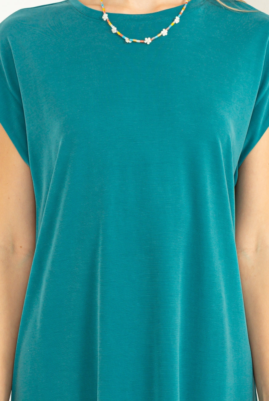 Wholesale Lazy Day Dolman Short Sleeves Midi Dress Dresses DZ23A795 TEAL DOUBLE ZERO