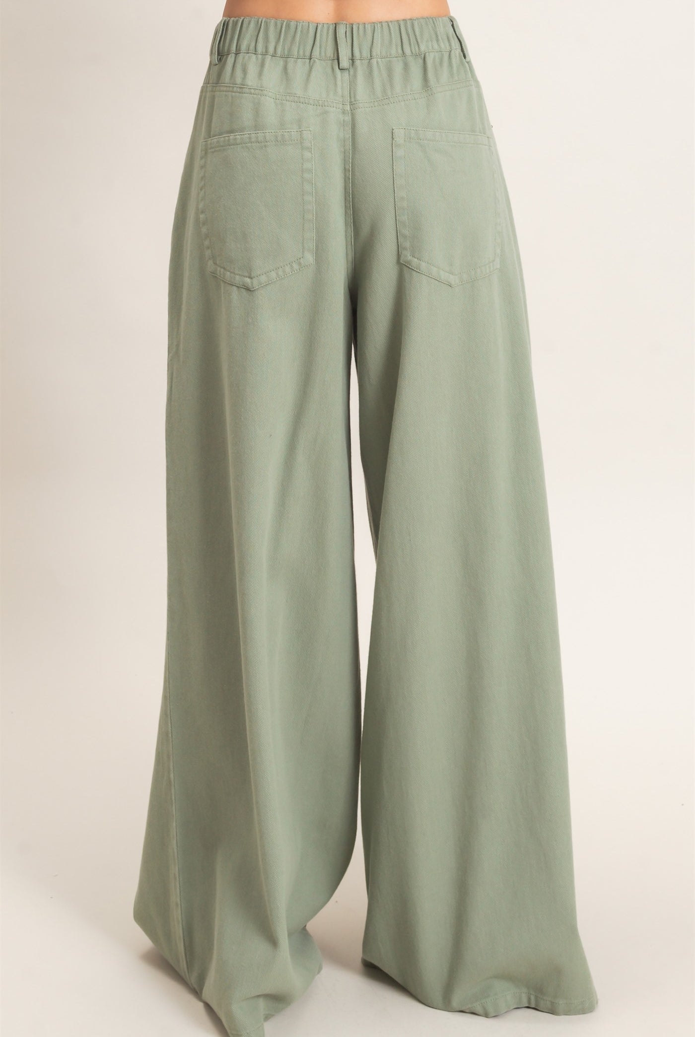 Wholesale Wide-Leg High-Rise Pants Pants HF26F222-D OLIVE HYFVE