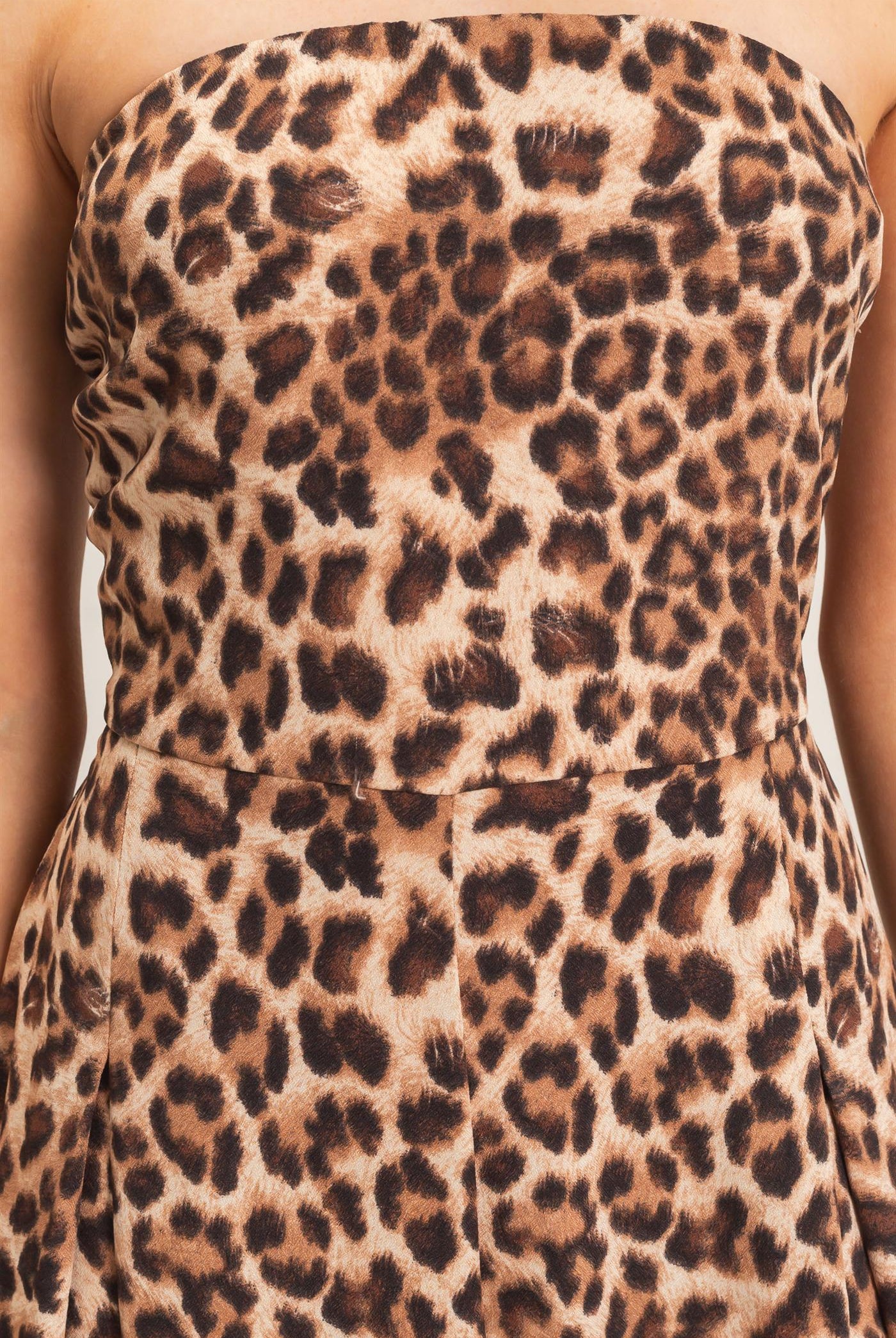 Wholesale Leopard Print Strapless Jumpsuit Clothing HF26F208 BROWN HYFVE