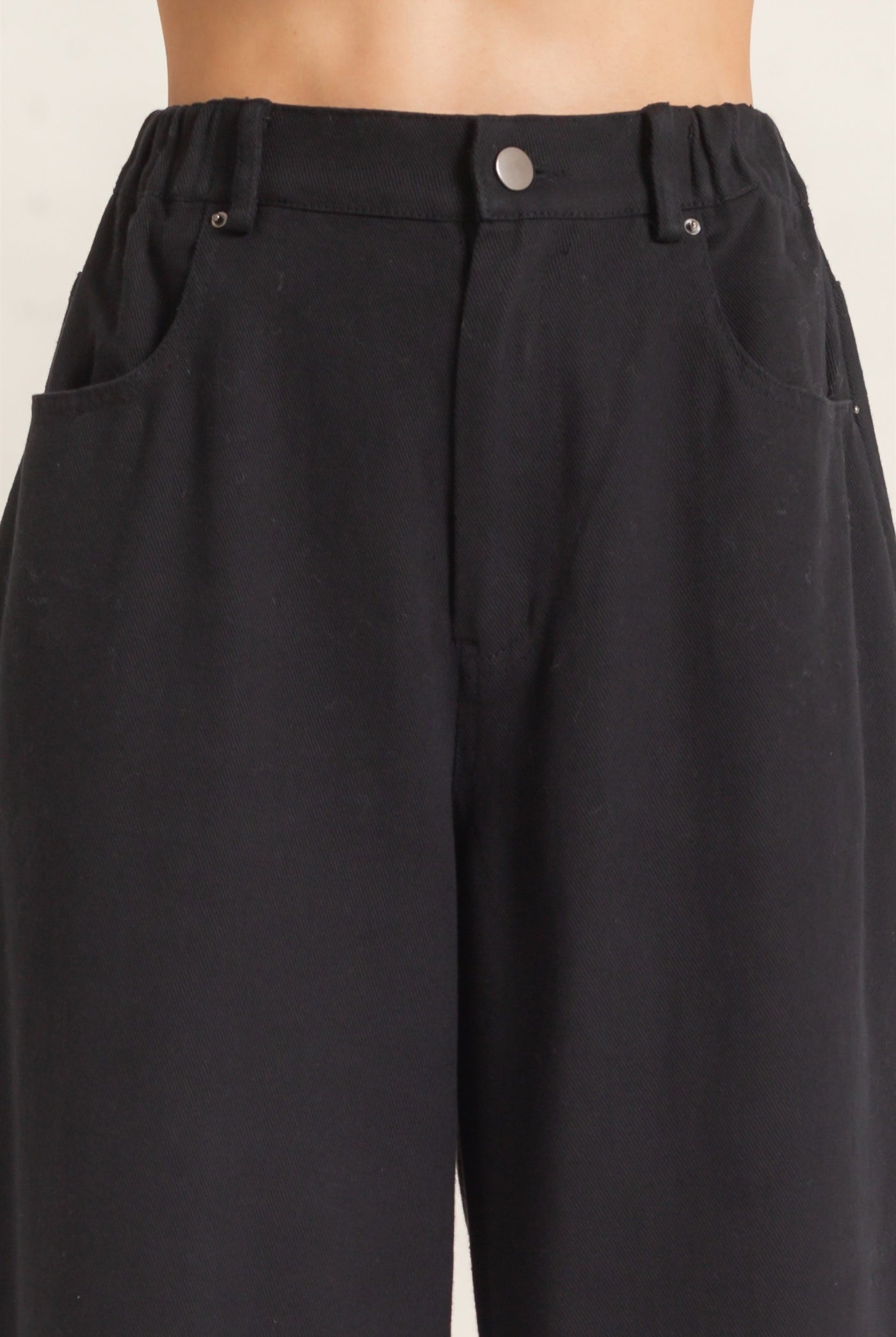 Wholesale Wide-Leg High-Rise Pants Pants HF26F222-D BLACK HYFVE