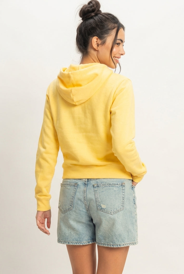 Wholesale Long Sleeve Pullover Hoodie Clothing Tops DZ24A320 BANANA CREAM DOUBLE ZERO