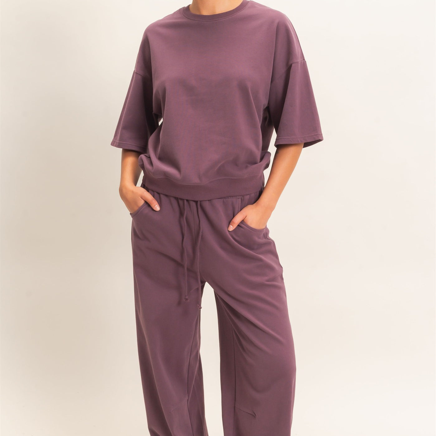Wholesale Washed Barrel Sweatpants Pants DZ26E379 COCOA DOUBLE ZERO