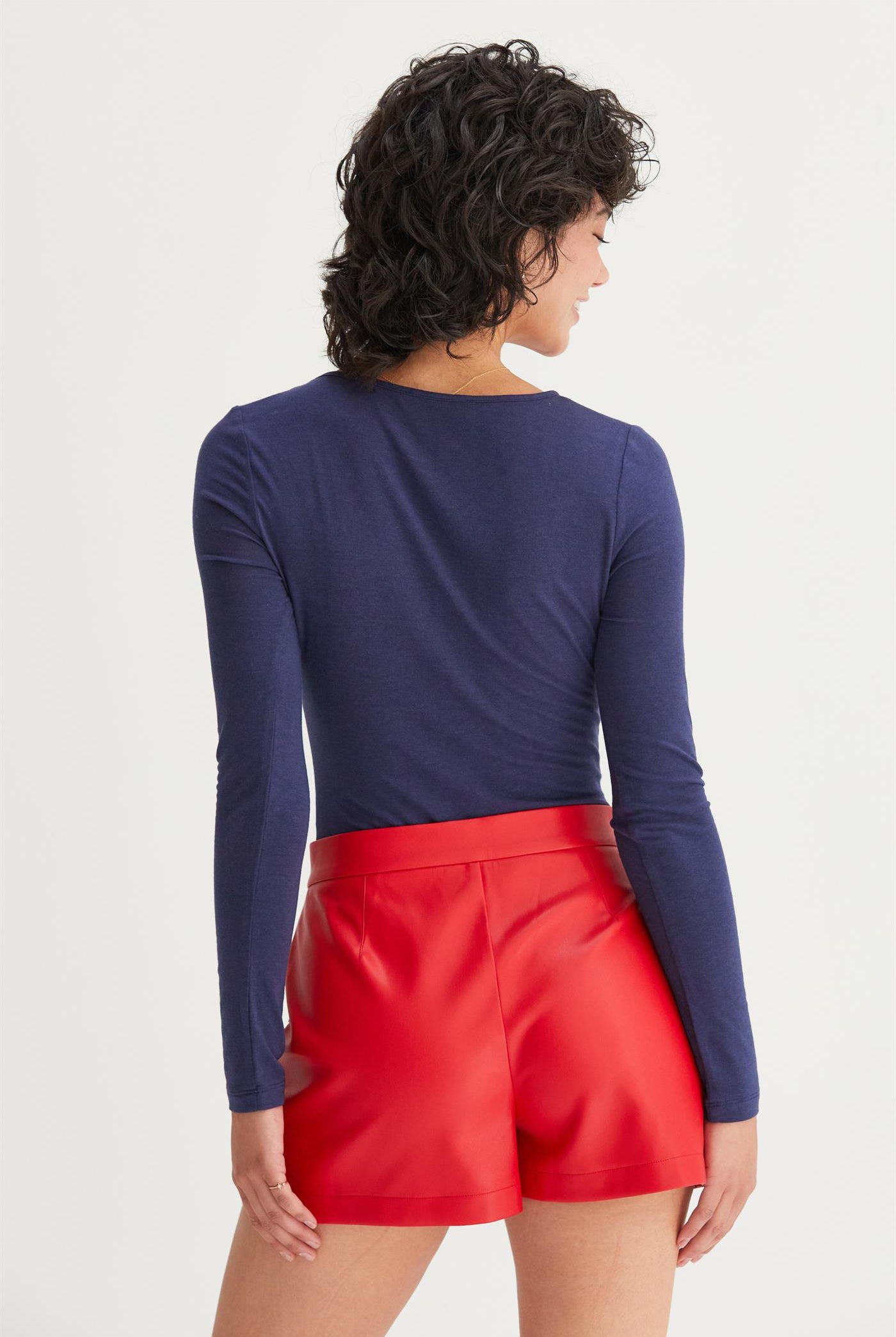 Wholesale Square Neck Long Sleeve Bodysuit Bodysuits DZ24E767 DARK NIGHT DOUBLE ZERO