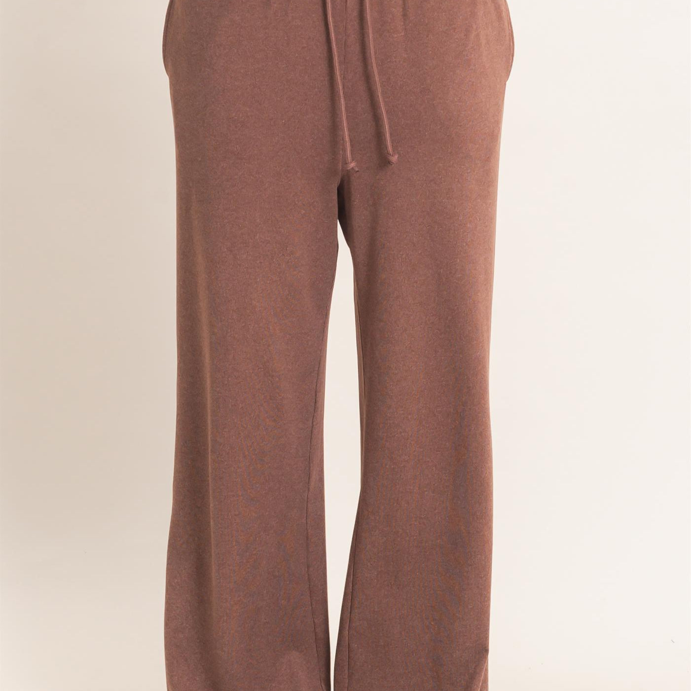 Wholesale Wide Leg Pants With Drawcord Pants DZ26E288 DARK BROWN DOUBLE ZERO