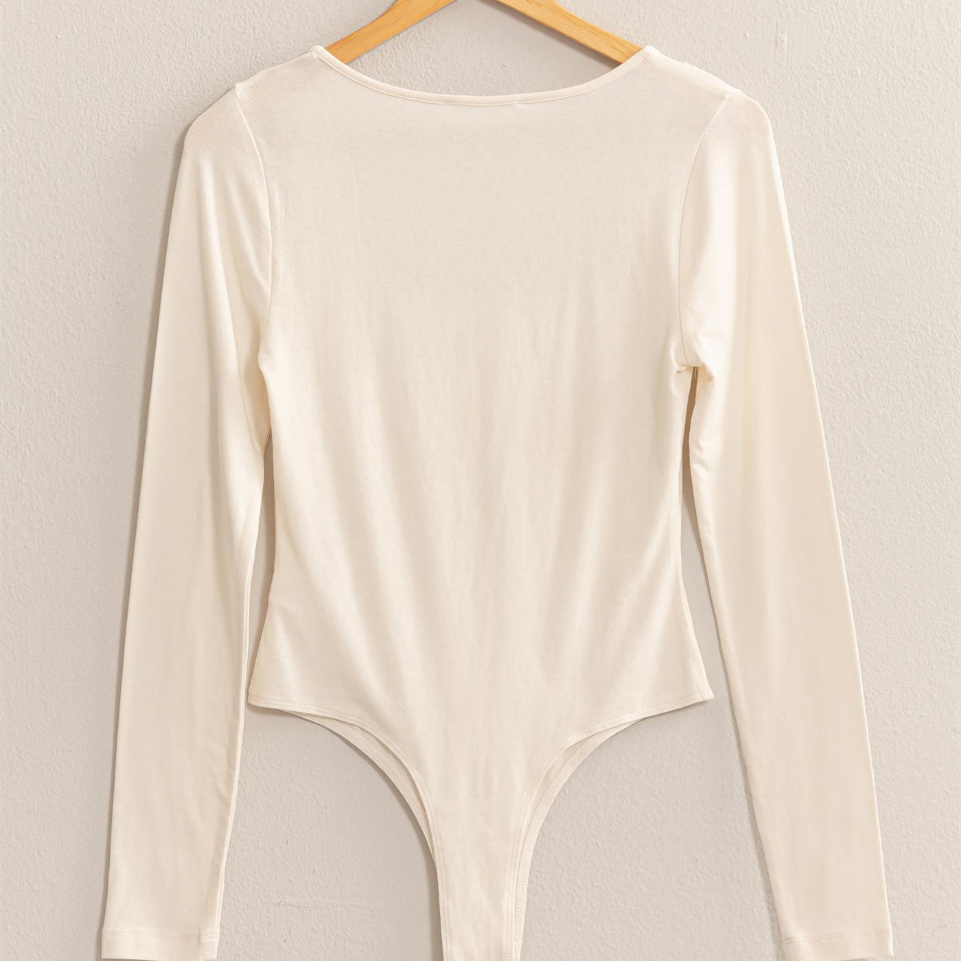 Wholesale Square Neck Long Sleeve Bodysuit Bodysuits DZ24E767 CREAM DOUBLE ZERO