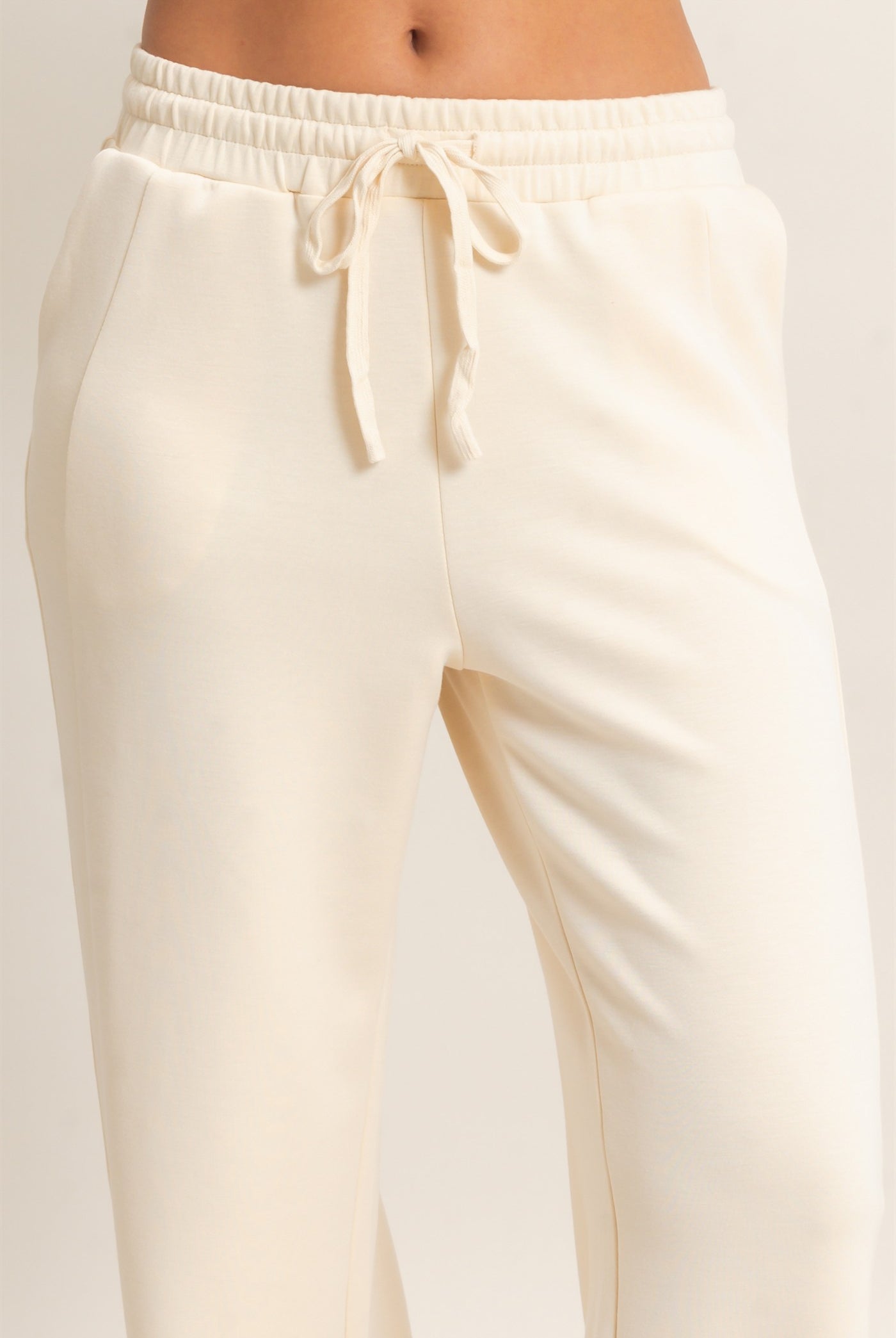 Wholesale Elastic Waist Straight Leg Pants Pants DZ26C969 ALPACA DOUBLE ZERO