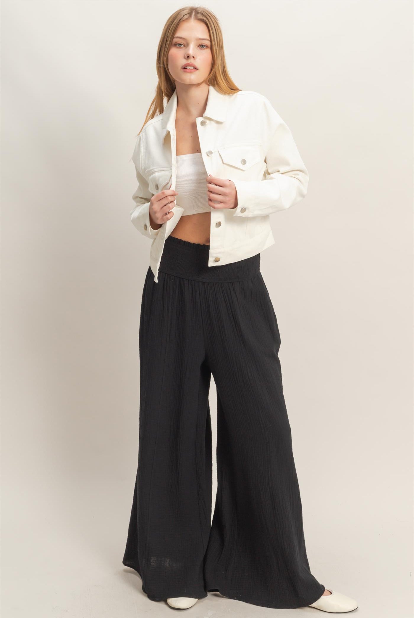 Wholesale Denim Button-Up Jacket Coats & Jackets HF26C725 WHITE HYFVE