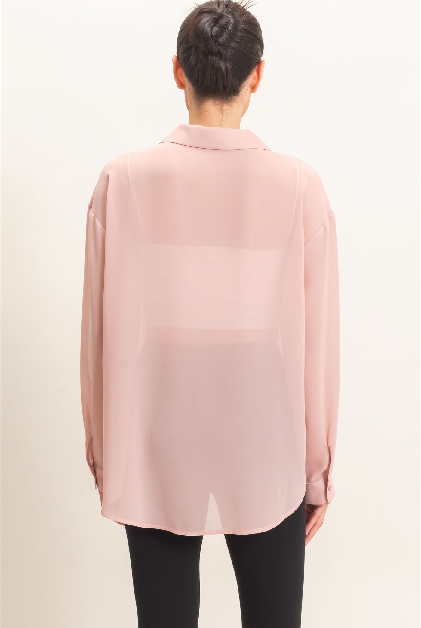 Wholesale Button-Down Collar Blouse Shirts HF26F067 MAUVE HYFVE