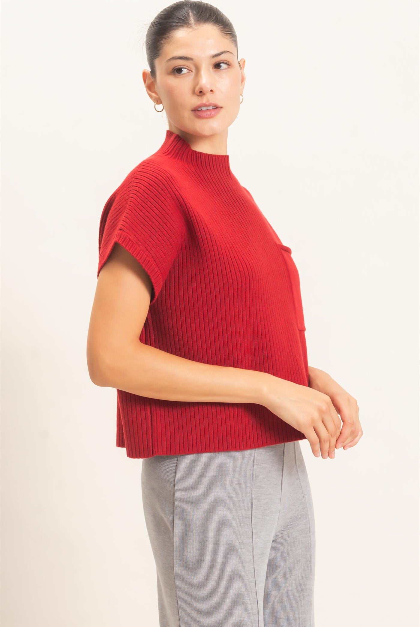 Wholesale Ribbed Dolman Sweater Sweaters HF26E835 BERRY HYFVE