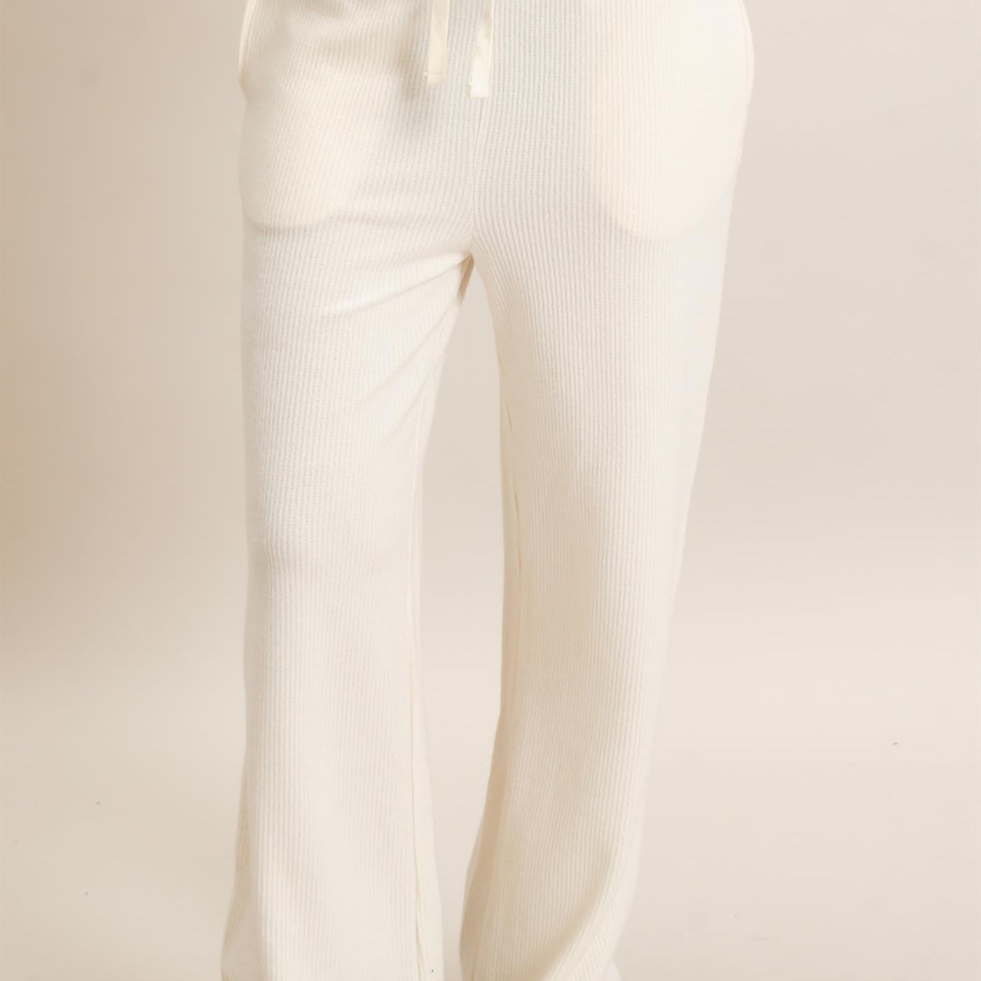 Wholesale Brushed Waffle Drawstring Pants Pants DZ26F313 CREAM DOUBLE ZERO