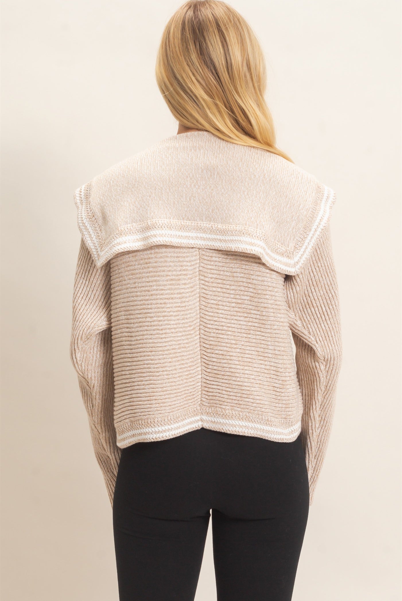 Wholesale Ribbed Button-Up Cardigan Cardigans HF26E036 LIGHT BEIGE HYFVE