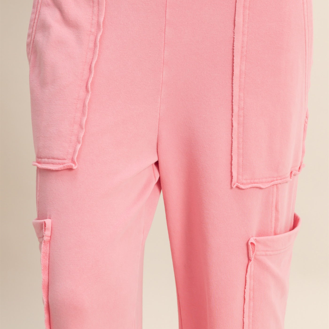 Wholesale Mineral Wash Oversized Utility Sweatpants Sweatpants DZ25C903 TAFFY PINK DOUBLE ZERO