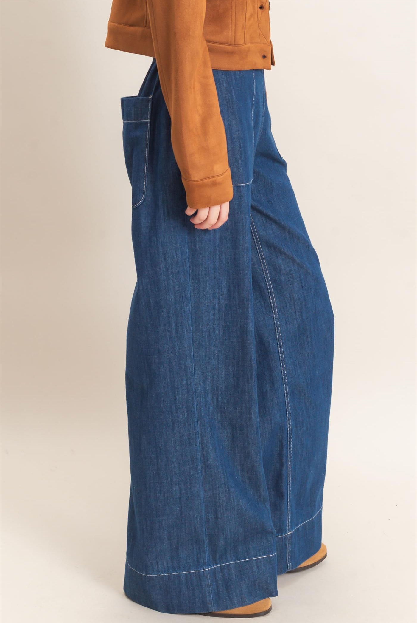 Wholesale Wide-Leg Denim Pants Pants HF26C877 DARK BLUE HYFVE