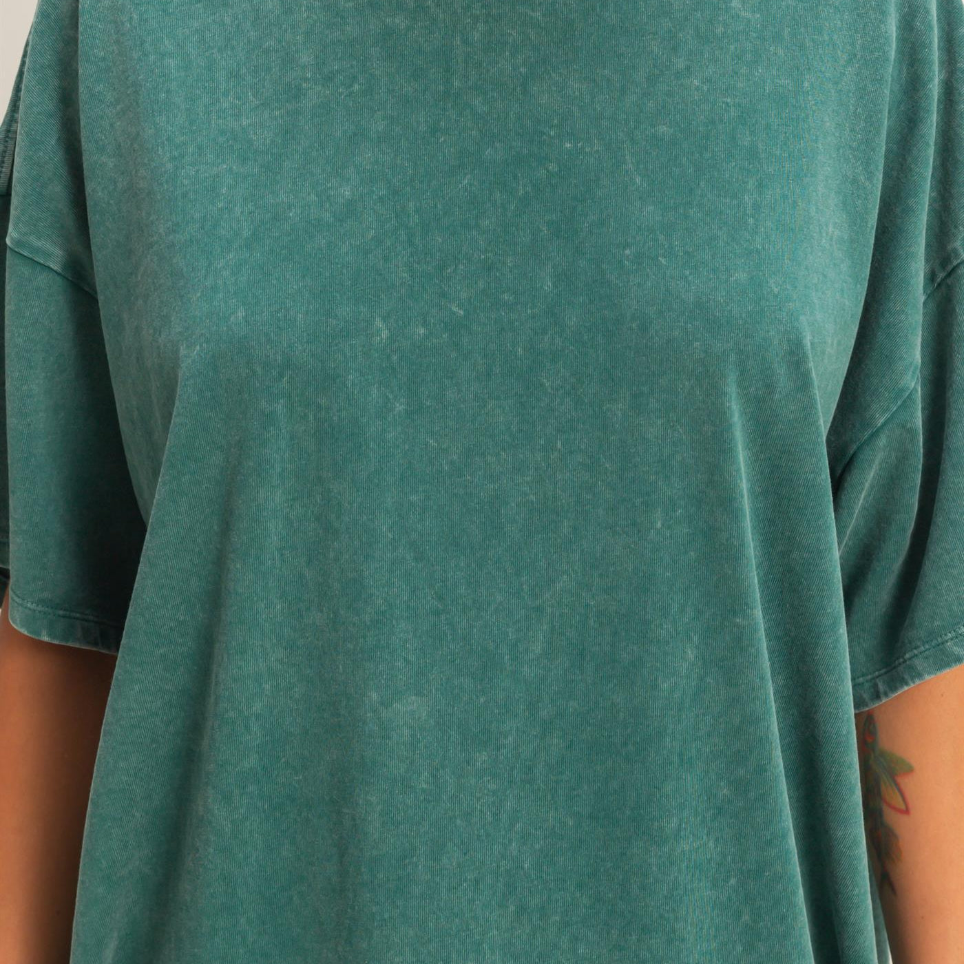 Wholesale Oversized Mineral Wash T-Shirt T-Shirts DZ26A031 DARK TEAL DOUBLE ZERO