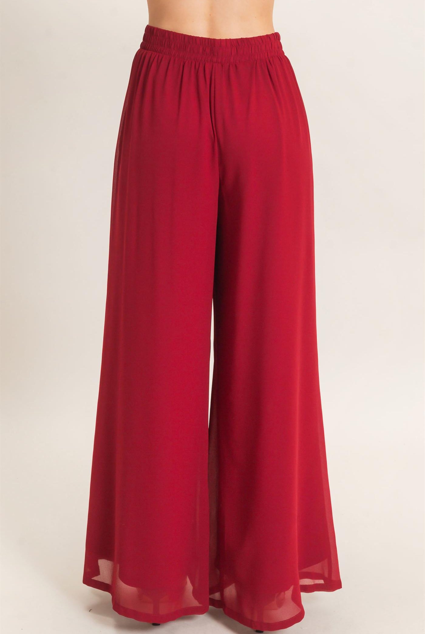 Wholesale Wide-Leg High Waist Pants Pants HF26F068-D BURGUNDY HYFVE