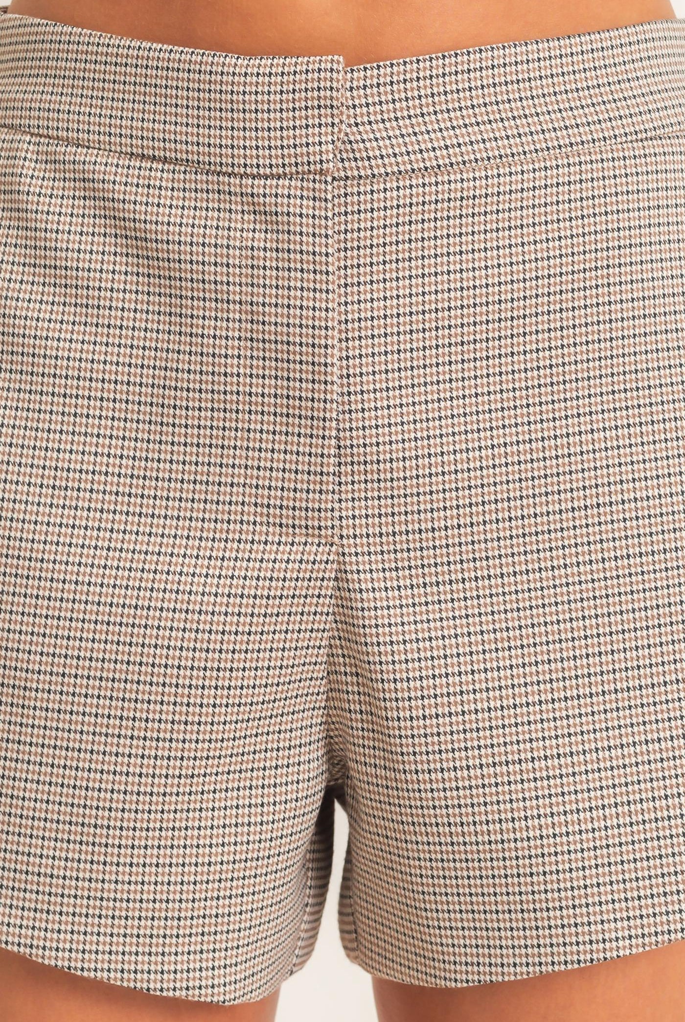 Wholesale Houndstooth Shorts Shorts DZ26F280 BROWN DOUBLE ZERO