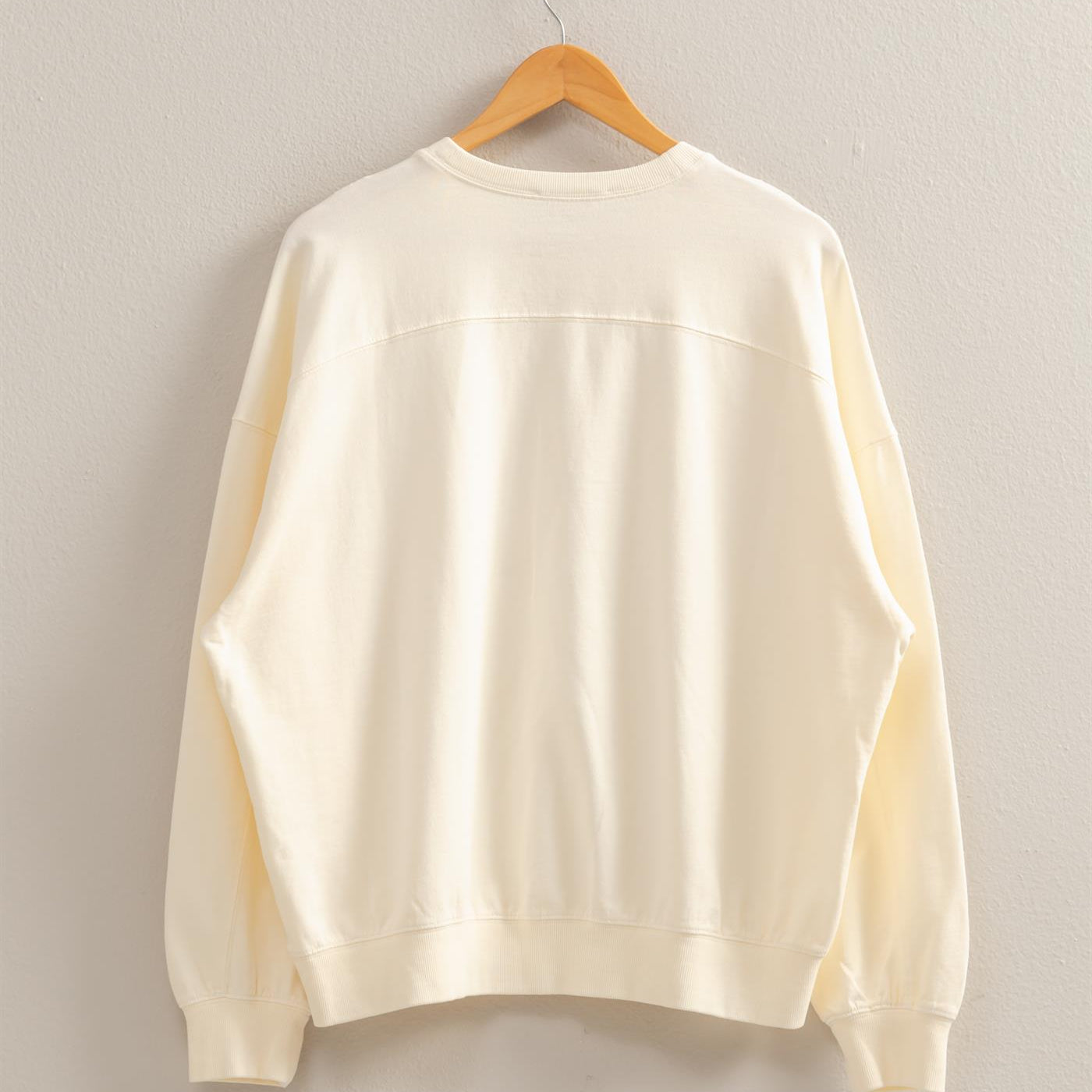 Wholesale Warm Long Sleeve French Terry Sweatshirt Sweatshirts DZ25C733 CREAM HYFVE