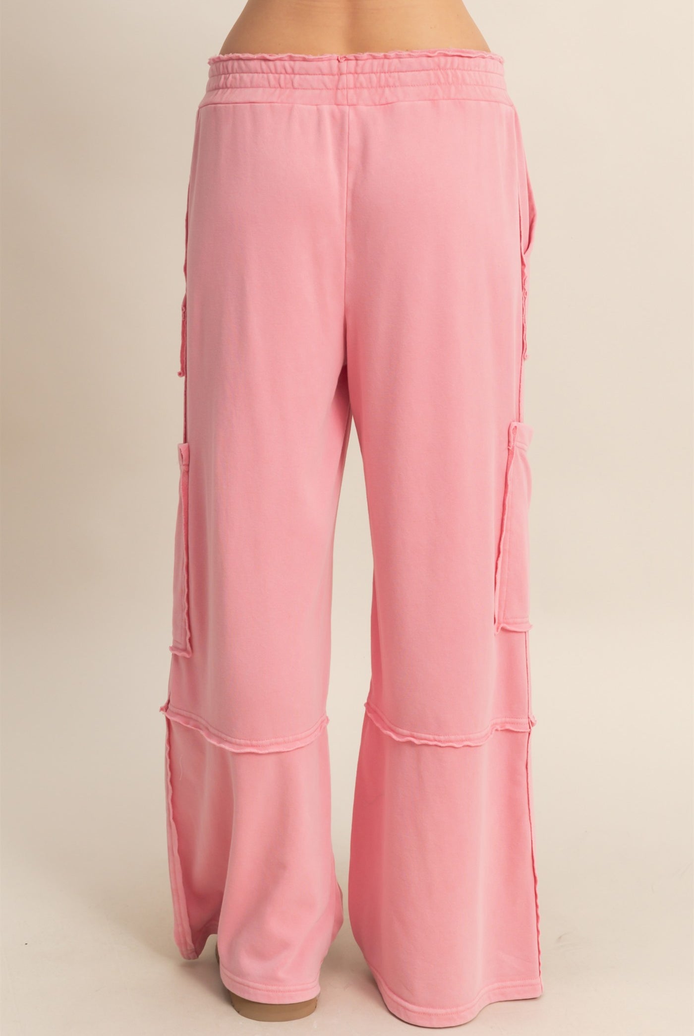 Wholesale Mineral Wash Oversized Utility Sweatpants Sweatpants DZ25C903 TAFFY PINK DOUBLE ZERO