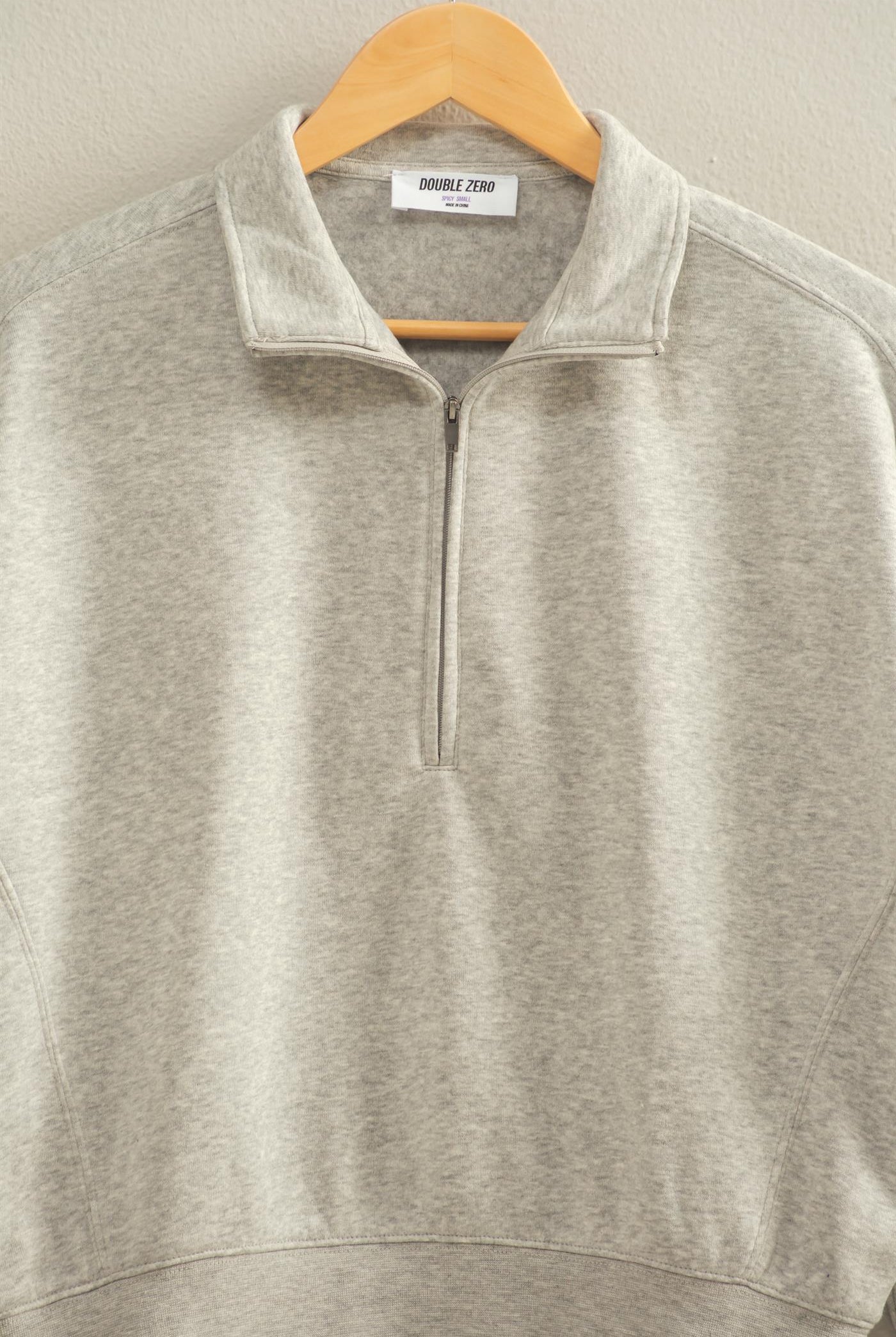 Wholesale Love This Way Half-Zip Sweatshirt Sweatshirts DZ25C908 HEATHER GRAY DOUBLE ZERO