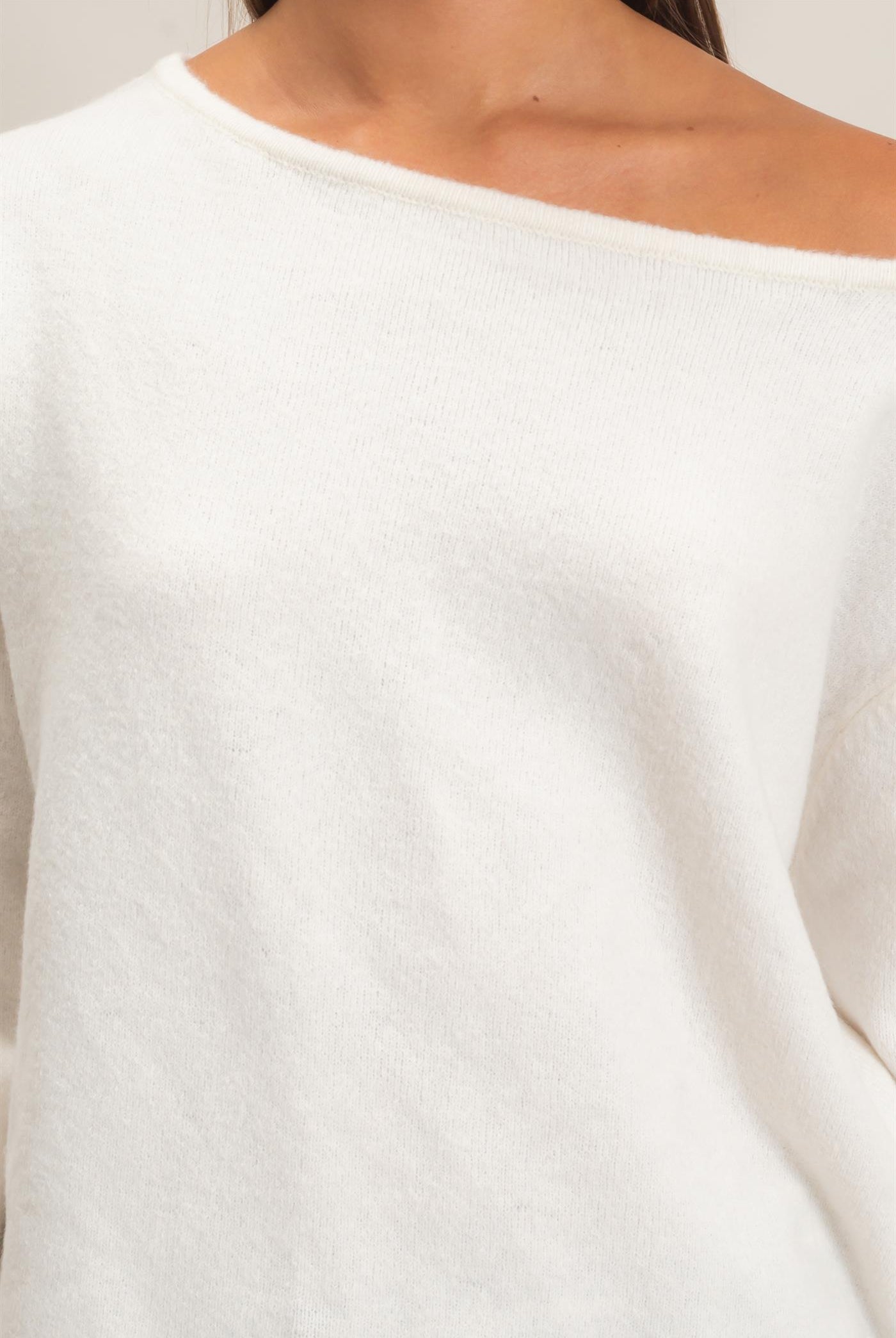Wholesale Off The Shoulder Sweater Sweaters DZ26E652 WHIP CREAM DOUBLE ZERO