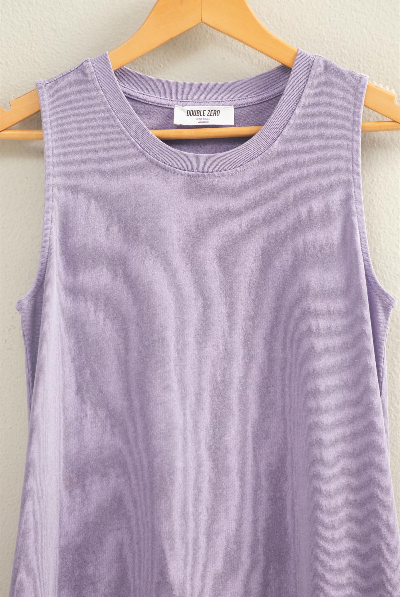 Wholesale Pigment Dyed Sleeveless Mini Dres Dresses DZ26A745 DUSTY PURPLE DOUBLE ZERO