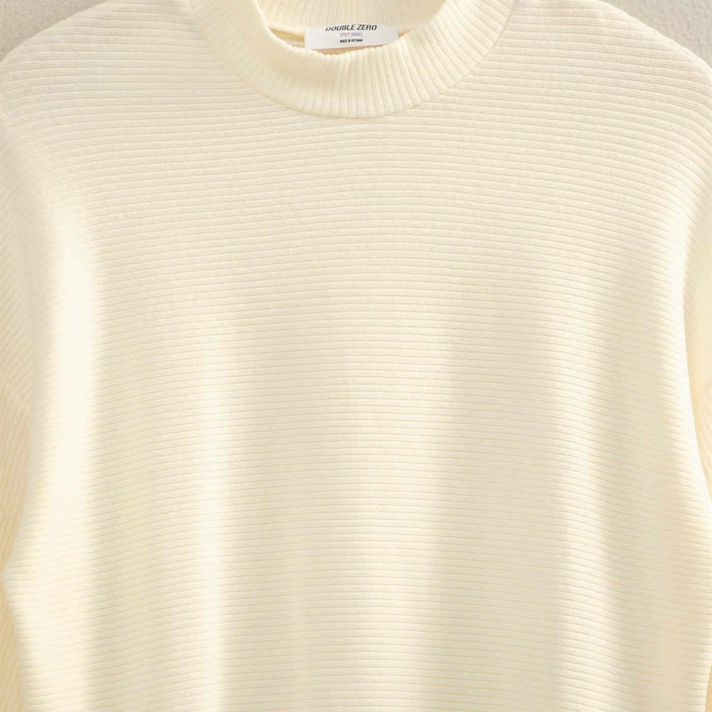 Wholesale Ribbed Balloon Sleeve Top Clothing Tops DZ24A099 CREAM DOUBLE ZERO