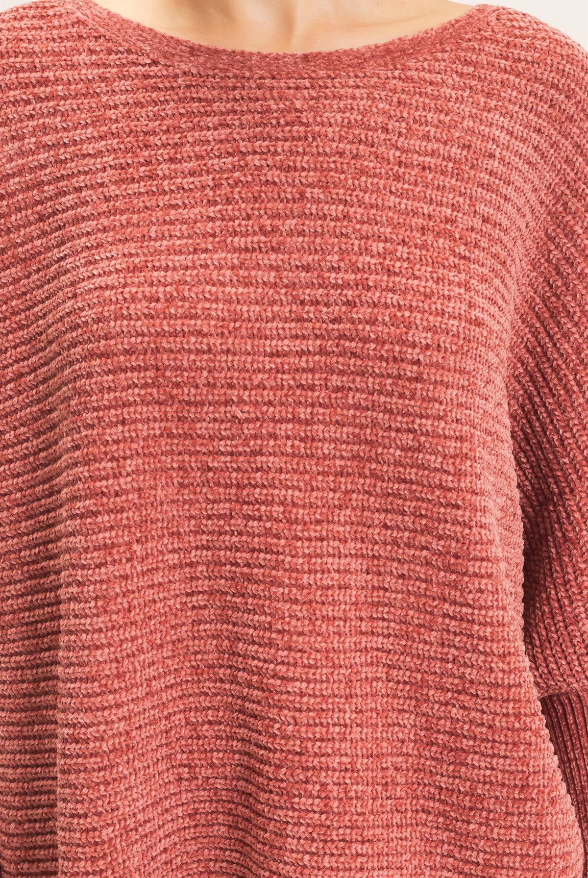Wholesale Chenille Boat Neck Dolman Sleeve Sweater Sweaters HF26F185 CLAY HYFVE