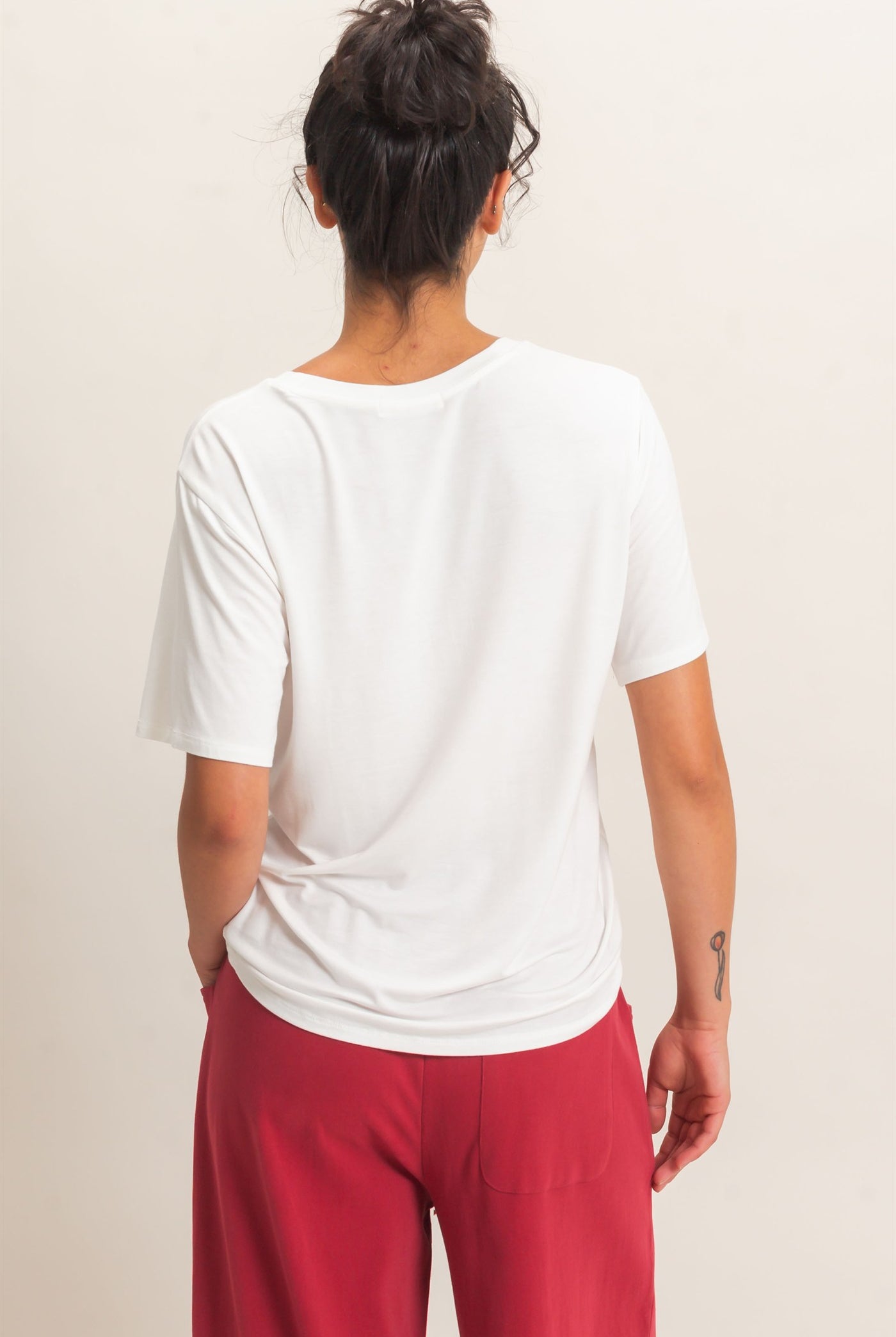 Wholesale Crew Neck Pocket Tee Clothing Tops DZ26E254 OFF WHITE DOUBLE ZERO